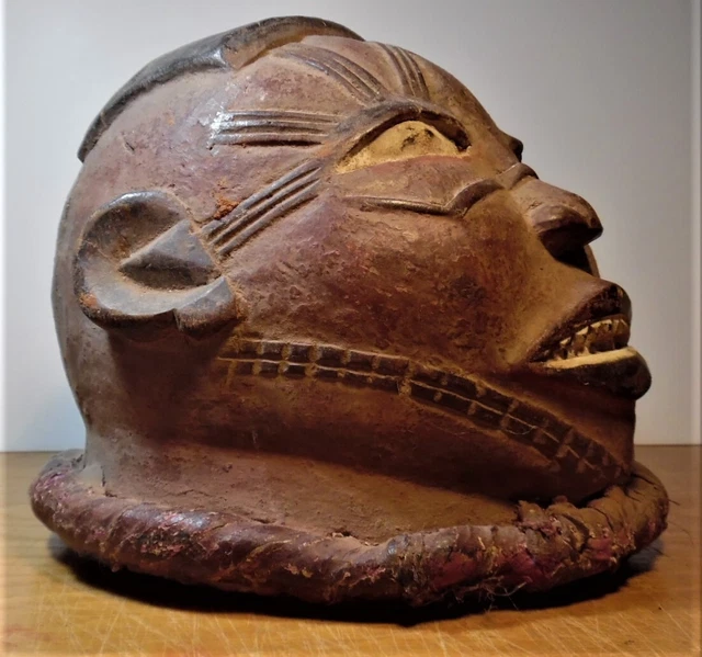 Really Old Tribally Used MAKONDE LIPICO HELMET MASK Tanzania [Boston Primitive]