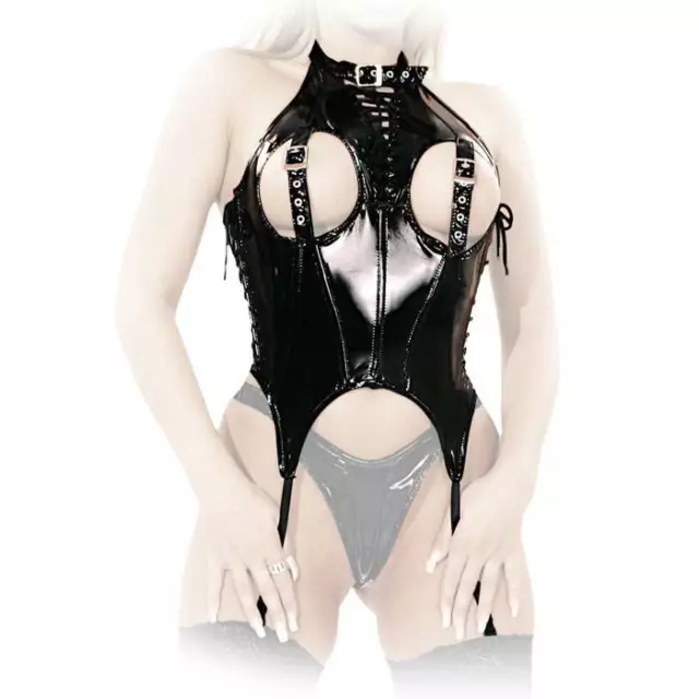 Ledapol - Patent Suspender with Buckles Crotchless IN Various Colours