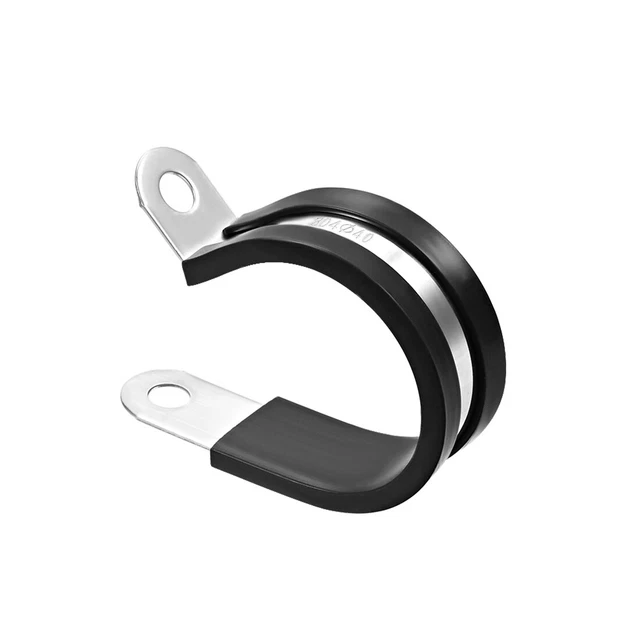 40mm inossidabile ammortizzato gomma morsetto isolato R fascetta metallica 8pz