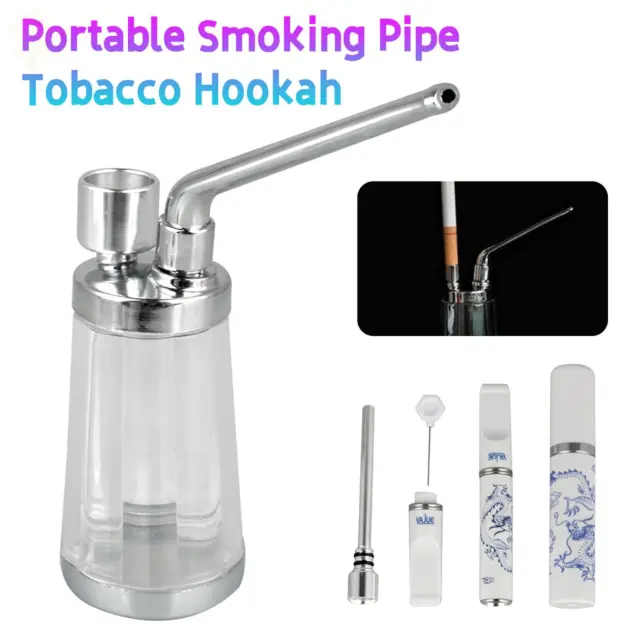 Portable Mini Small Smoking Tobacco Pipe Water Bong Smoke Hookah Shisha Pipes