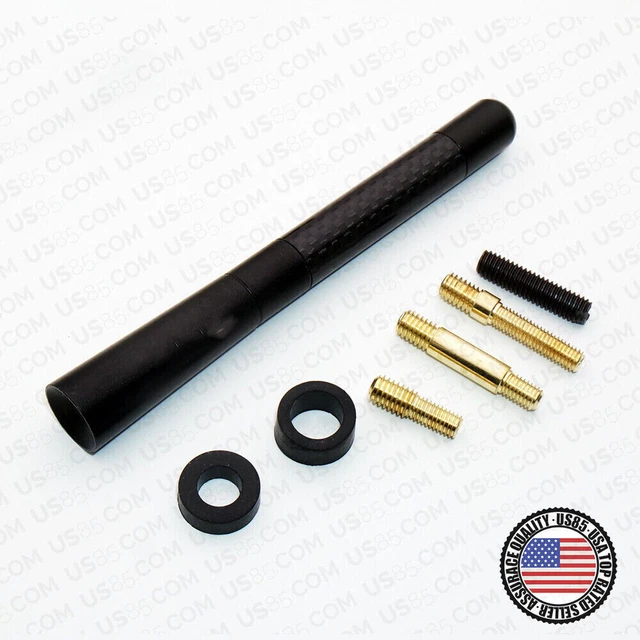 Black Universal 4.7" Carbon Fiber Sports Car Antenna Adjustable
