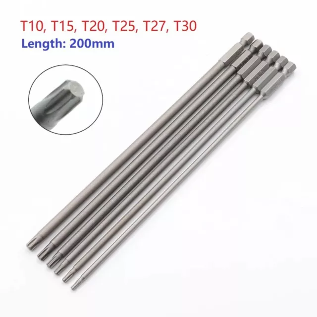 Bits de tournevis Torx en acier allié efficace T10 T15 T20 T25 T27 T30 200 mm