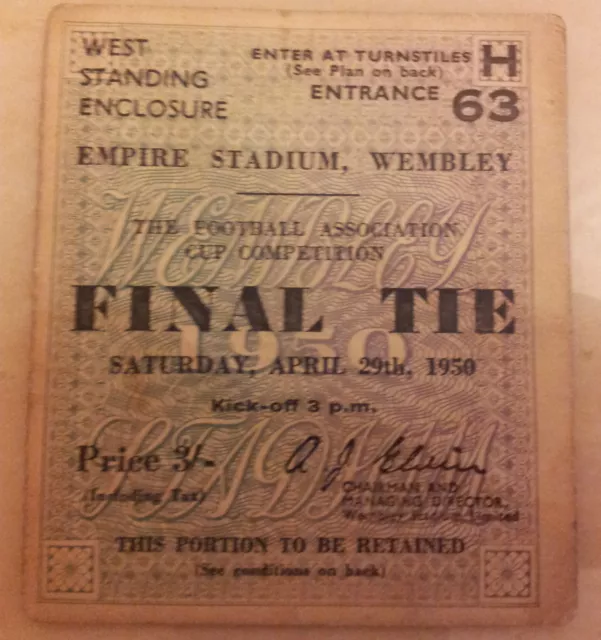 1950 FA Cup Final Ticket Arsenal v Liverpool (original)