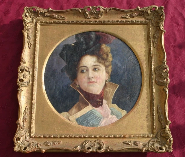ORIGINAL OIL PAINTING of an Elegant Lady. Victorian antique portrait ...