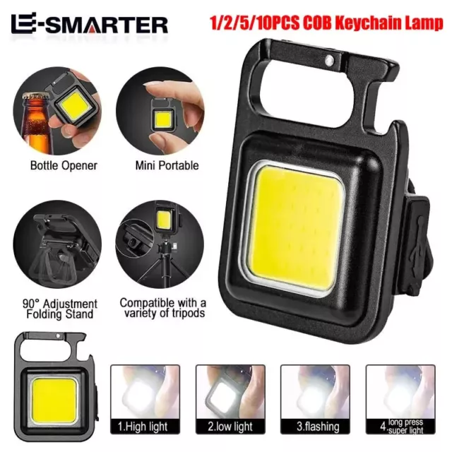 Mini lampe de poche portable COB, porte-clés, 4 éclairages, torche EDC extérieur