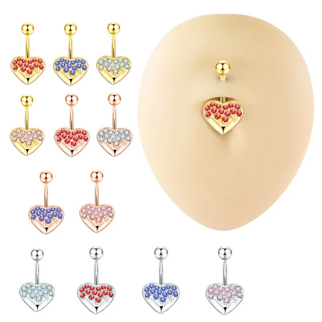 1 pieza Sexy Piercing de ombligo Pierc'JQ Anillo Corazón Vientre Acero Inoxidable