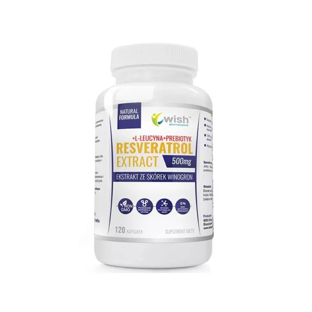 Resveratrol Extrakt 500mg + probiotische  120kaps -Vitis vininfera L  VegeKaps