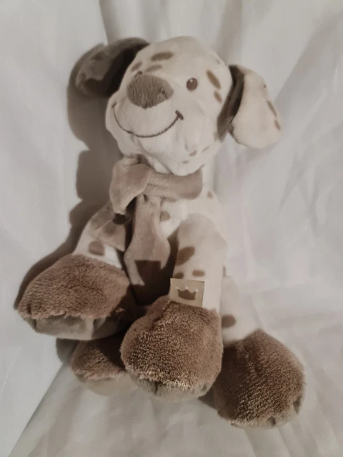 DOUDOU NATTOU CHIEN MAX et NOA beige marron marron couronne 28 cm assis TBE