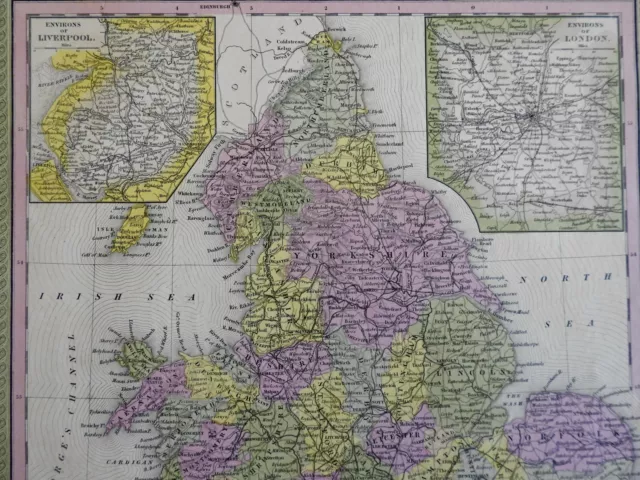 England Wales Liverpool London Yorkshire Cornwall Sussex c. 1846-9 Mitchell map 3