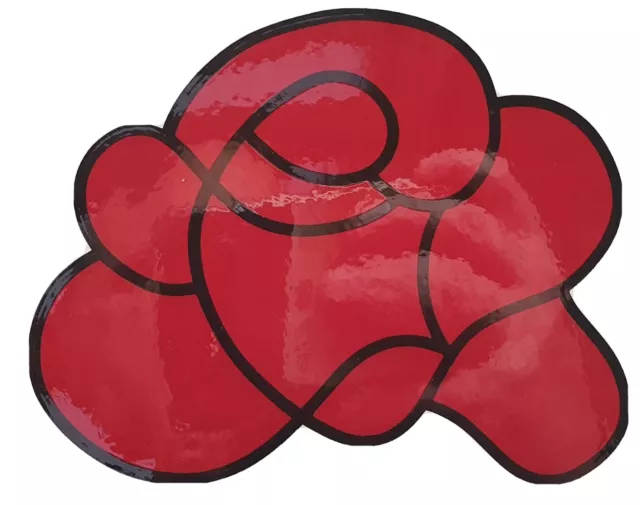 Leaded Light Fanlight stick on Rose Stain Glass for Windows & Glass Panel Doors