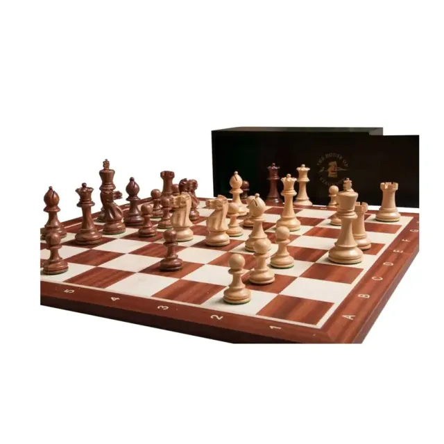 Grandmaster Chess Set, Box & Board Combination - Golden Rosewood & Boxwood