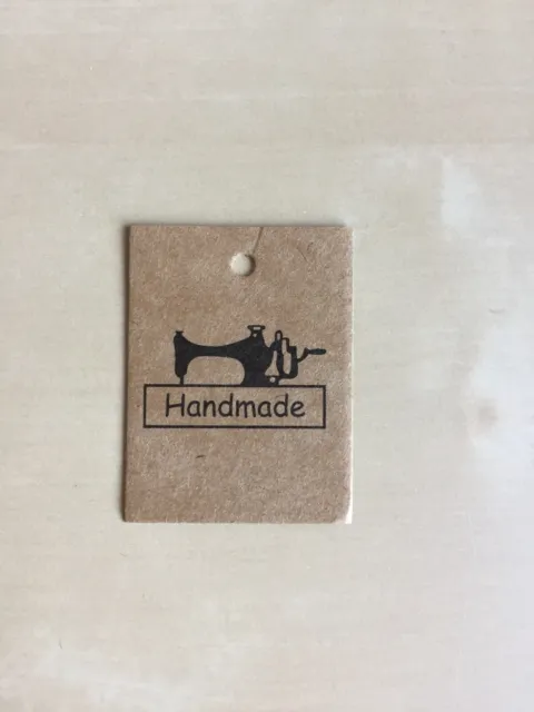 x50 Handmade Kraft Sewing Tags - Sew Paper Tag Labels - Mini Small