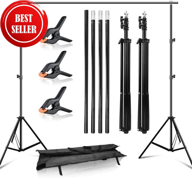 PHOTO VIDEO STUDIO Backdrop Stand 10Ft Adjustable Portable Background ...