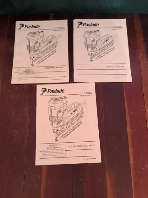 PASLODE CORDLESS FRAMING Nailer Operating Manual & Schematics Part ...