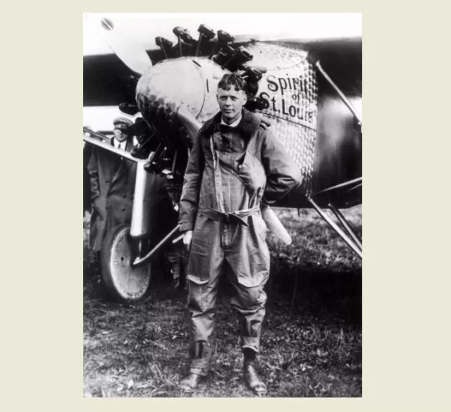 1927 Charles Lindbergh PHOTO Spirit of St Louis, New York-Paris Airplane Flight