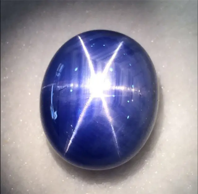 Natural Blue Star Sapphire 9x7mm 2.64ct Oval Cabochon 6 Rays Loose Stones