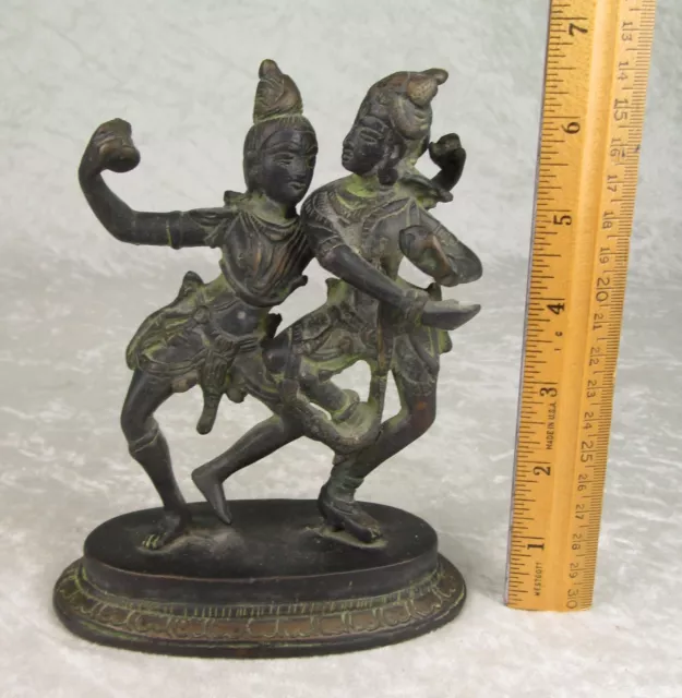 Bronze Dancing Shiva Parvati Statue Lotus Hindu India