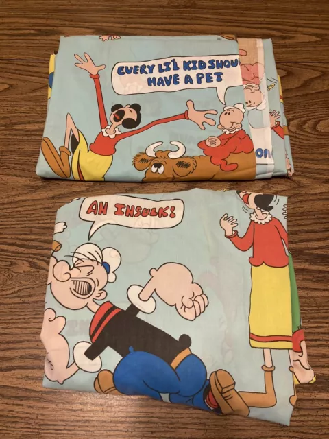 Vintage 1970’s Popeye Twin Sheet & Fitted Made USA King Features Syndicate, Inc.