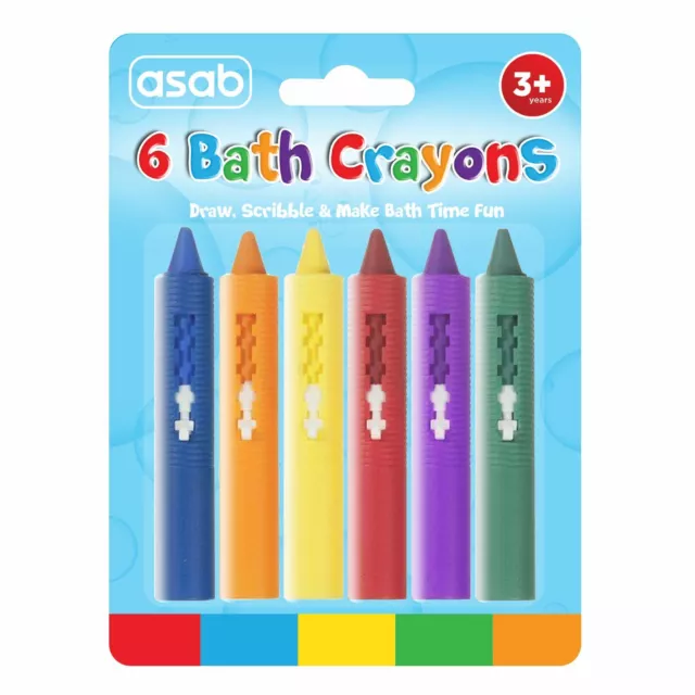 Baby Bath Crayons Pack of 6 Non Toxing Education Fun Toy Easy Washable crayoning