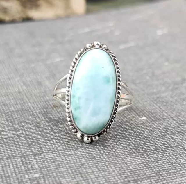 Larimar Gemstone 925 Starling Bague en argent Black Friday Bijoux Toutes...