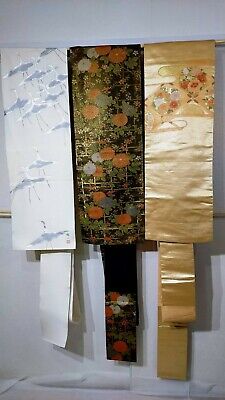 Vintage Japanese kimono Nagoya silk Obi Set of 3 for women from Japan obi5101