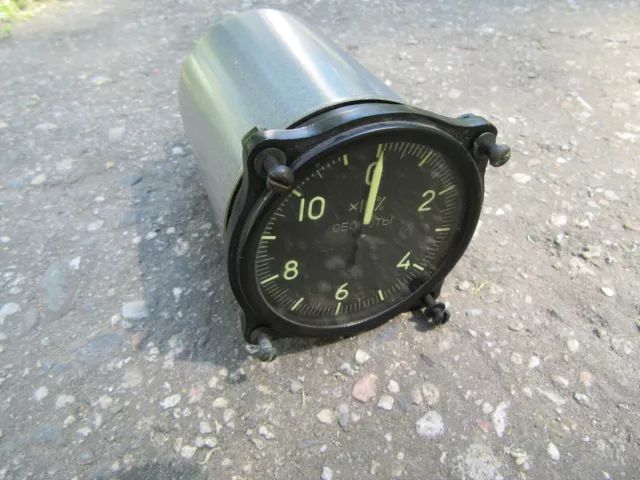 Vtg Post Ww2 Wwii Russian Aircraft Cockpit Dashboard Tachometer Indicator Gauge