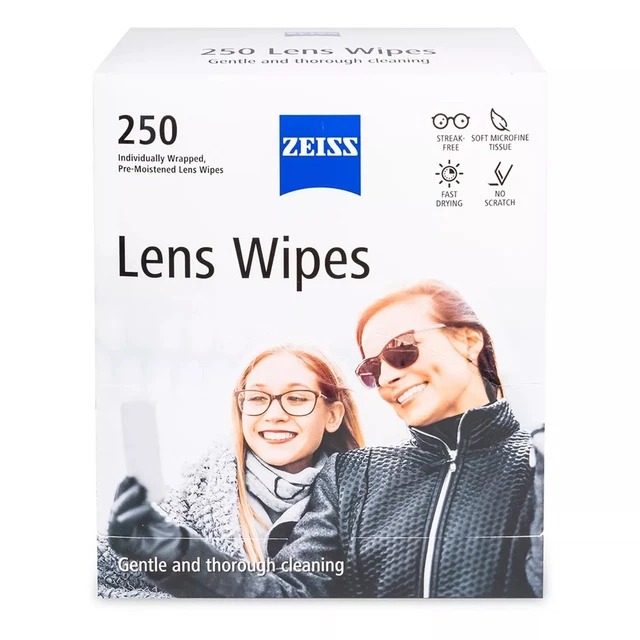 Toallitas limpiadoras para lentes prehumedecidas ZEISS (250 quilates)