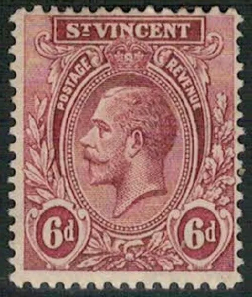 Lot 4268 - Saint Vincent 1913 6d claret King George V MH definitive stamp