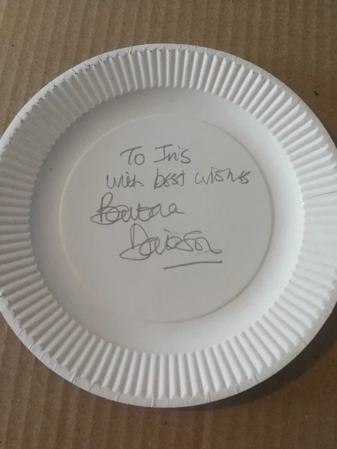 BARBARA DICKSON Signed Paper Plate Singer AUTOGRAPH