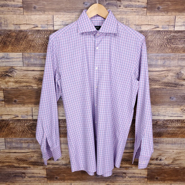 Hugo Boss Sharp Fit Checkered Shirt Size 15.5 32.33