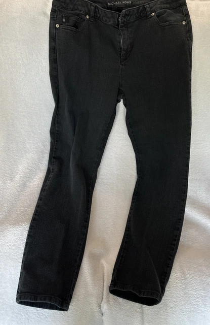 Michael Kors Womens Size 14 Black Denim Mid Rise Jeans Gently Used