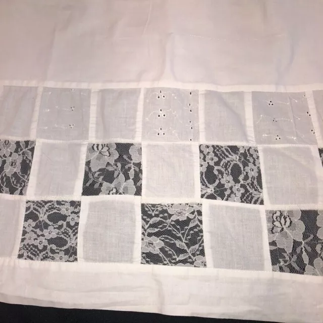 Parche de encaje cenefa de encaje blanco de colección 67" tejido de ojales de algodón