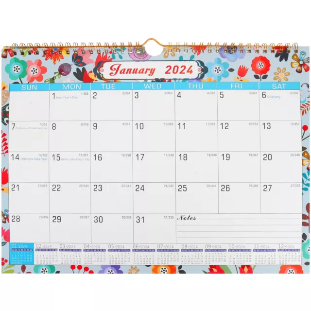 2024-2025 Monthly Wall Calendar with Holidays for Home & Office Use-GV
