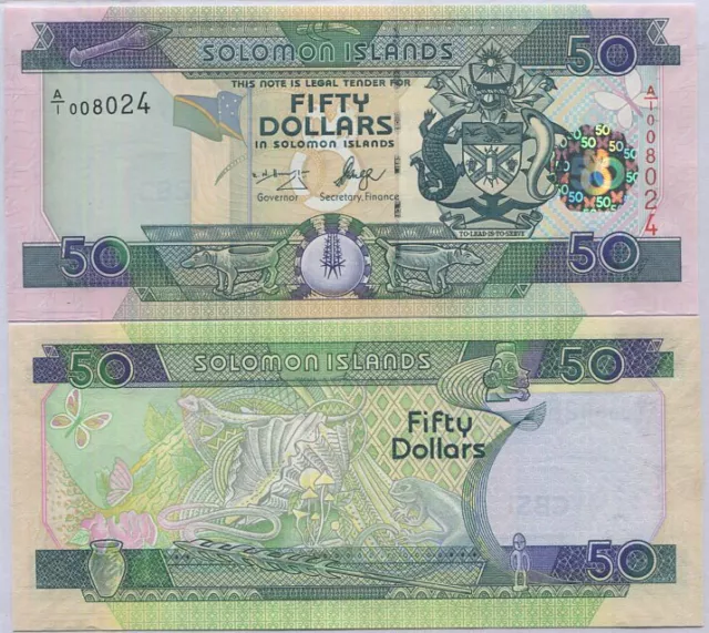 Solomon Islands 50 Dollars ND 2005 P 29 "A/1" PREFIX UNC