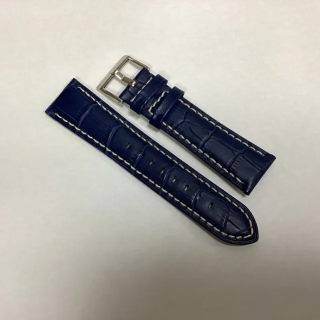 LOTUS Bracelet de Montre 23MM - Cuir Bleu Marine - NEUF