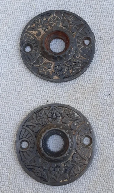 Antique Victorian Eastlake Cast Metal Rosette Escutcheon Shield 1890's