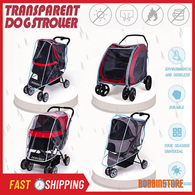 RAIN AND WIND cover with zipper opening for a dog stroller made in