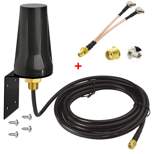 Antena Externa Omni Direccional 4G/3G LTE MIMO Para Huawei E5372, E5573, E5786 - 15dBi, 3 Metros