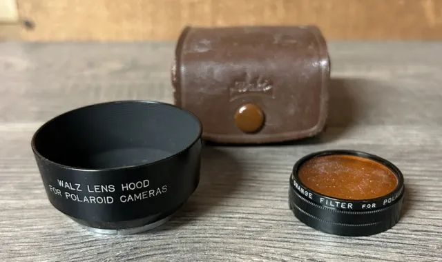 Vintage Walz Lens Hood & Orange Filter Kit For Polaroid With Case Made In Japan