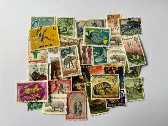 30 MIXED Botswana,Nigeria,Falklands Postage Stamps-Perfect for Scrapbooking Work