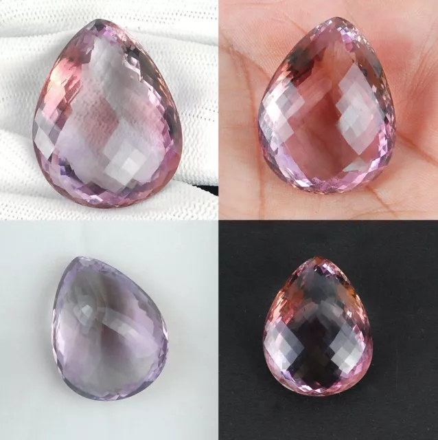 Amétrine de Bolivie, taille poire damier/77 carats (avec certificat)