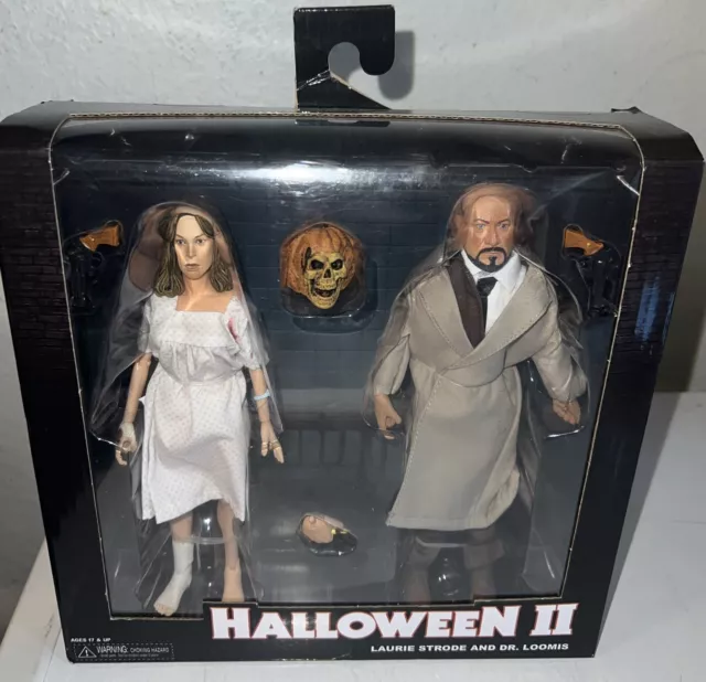 NECA- REEL TOYS: Halloween 2 - Dr Loomis & Laurie Strode, Action Figures- NEW!