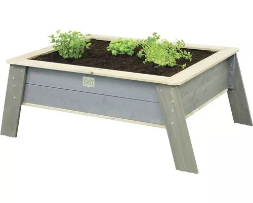 Kinder-Hochbeet auf Stelzen EXIT Aksent Holz Gr. XL 138x94x50 cm grau