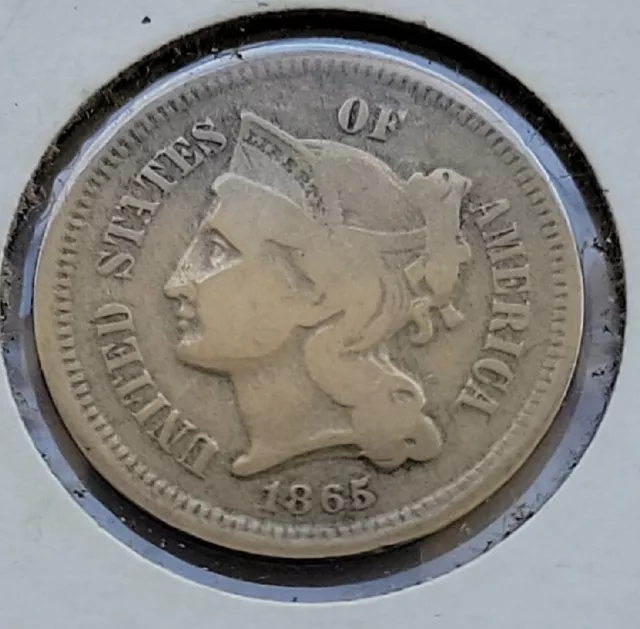 1865 Three 3 Cent Nickel 1575