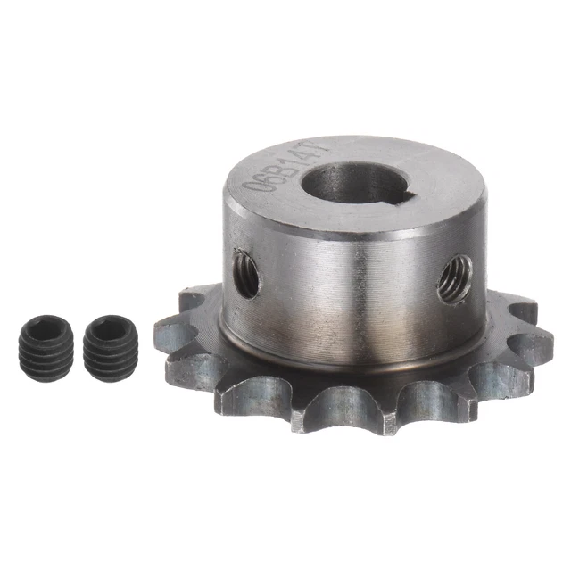 06B Roller Chain Sprocket 14T Pitch 3/8" 12mm Bore A3 Steel Motor Drive Gear