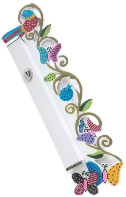 new Aluminum Mezuzah Mezuza case Jewish Judaica Israel Pomegranate colourful