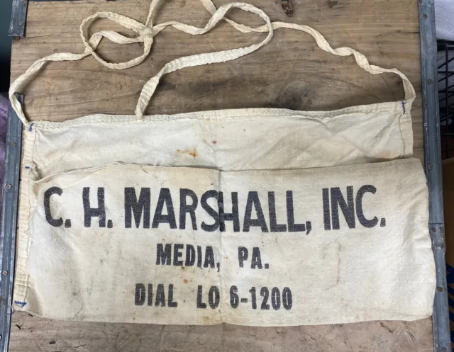 C.H. Marshall Inc Media PA Vintage  Advertising Nail Apron Carpenter Lumber Yard