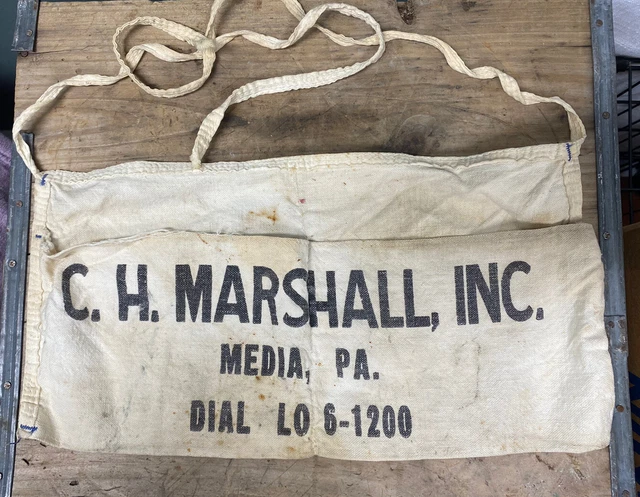 C.H. Marshall Inc Media PA Vintage  Advertising Nail Apron Carpenter Lumber Yard