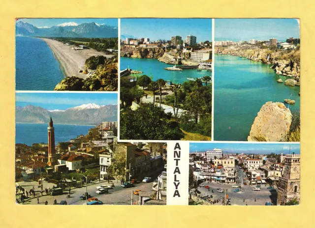 Cartolina Antalya Turchia vedute viaggiata 1986
