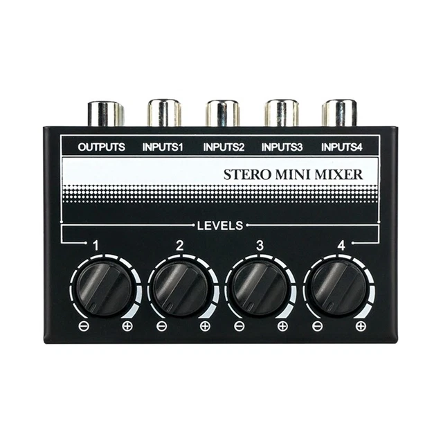 4 Channel Stereo Audio Mixer Support RCA Input and Output Passive Stereo Mi N1T7 3